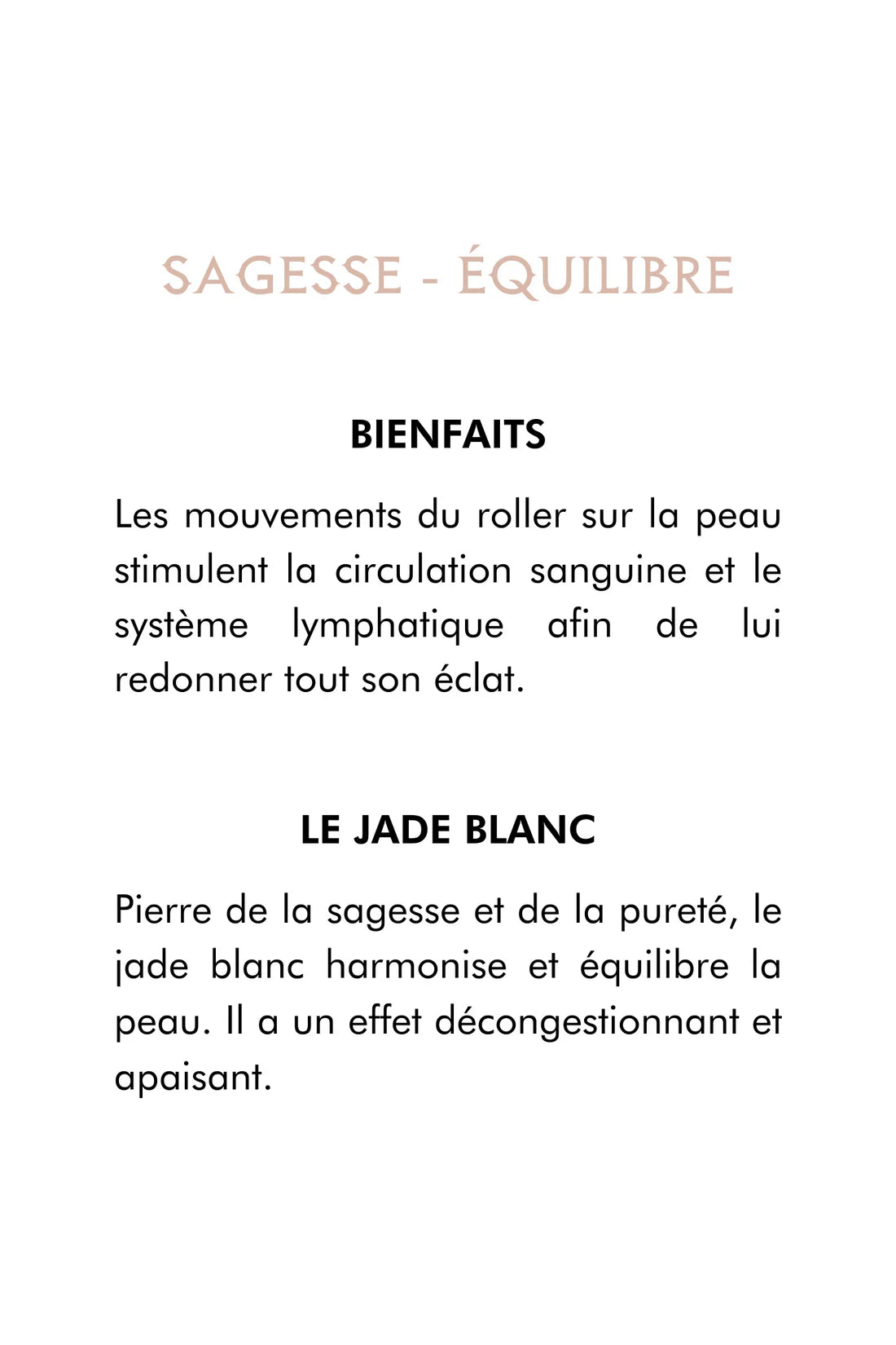 Roller PEACE en jade blanc Sentara