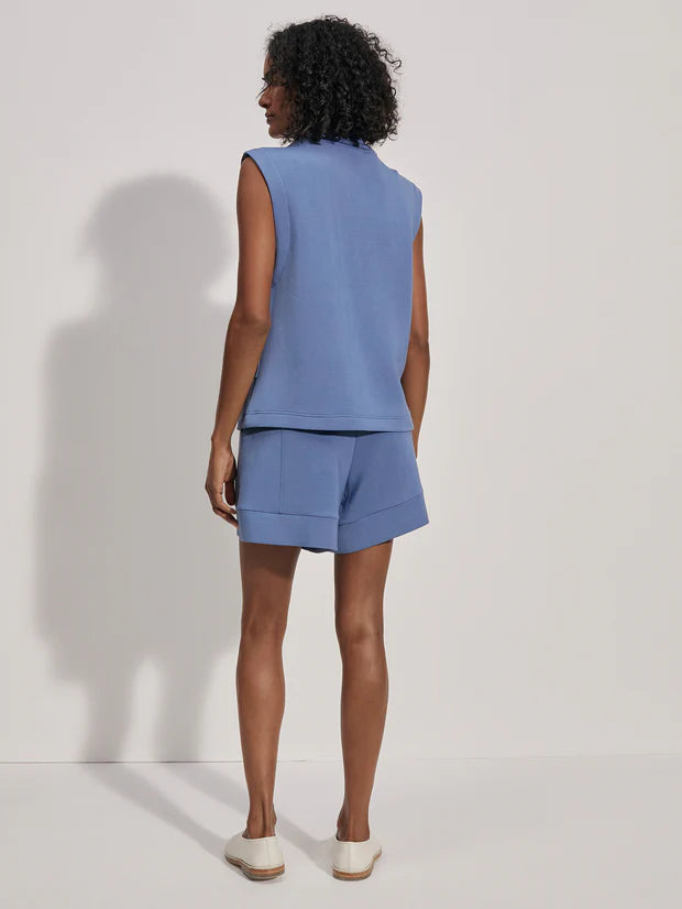 Débardeur OMEGA bleu à demi-zip - YOGA SPIRIT