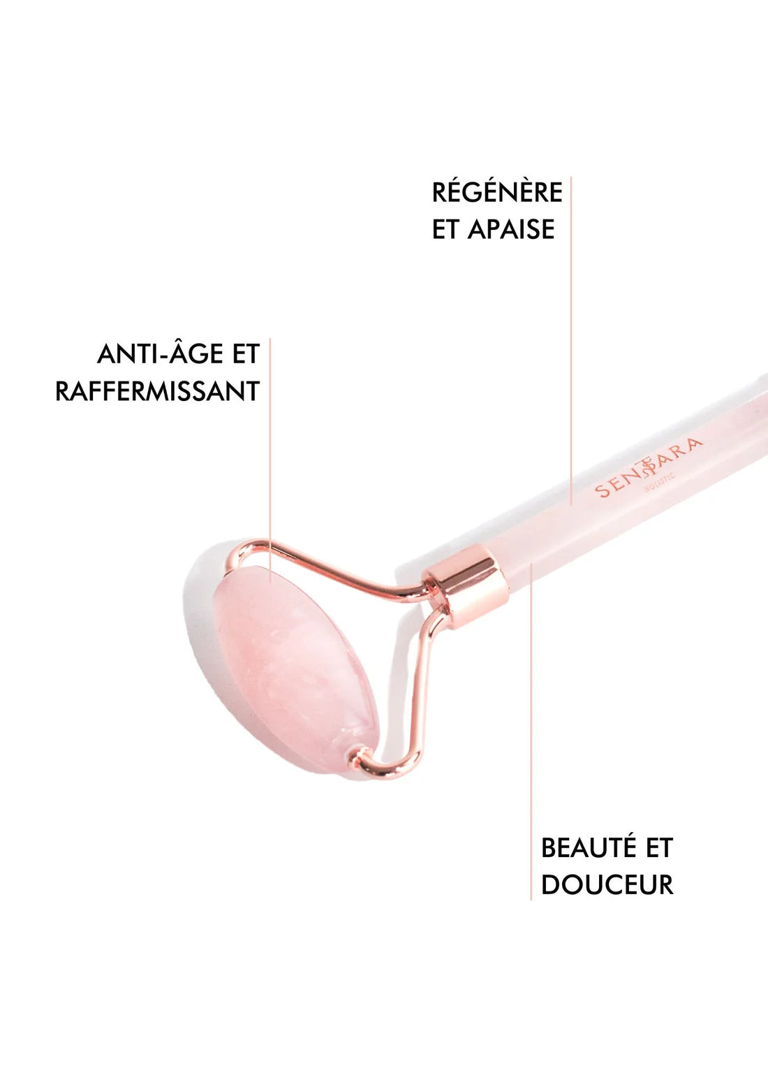 Roller PEACE en quartz rose - YOGA SPIRIT