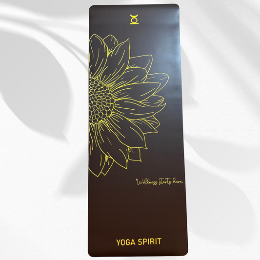 Tapis de yoga YOGA SPIRIT – Wellness noir et jaune