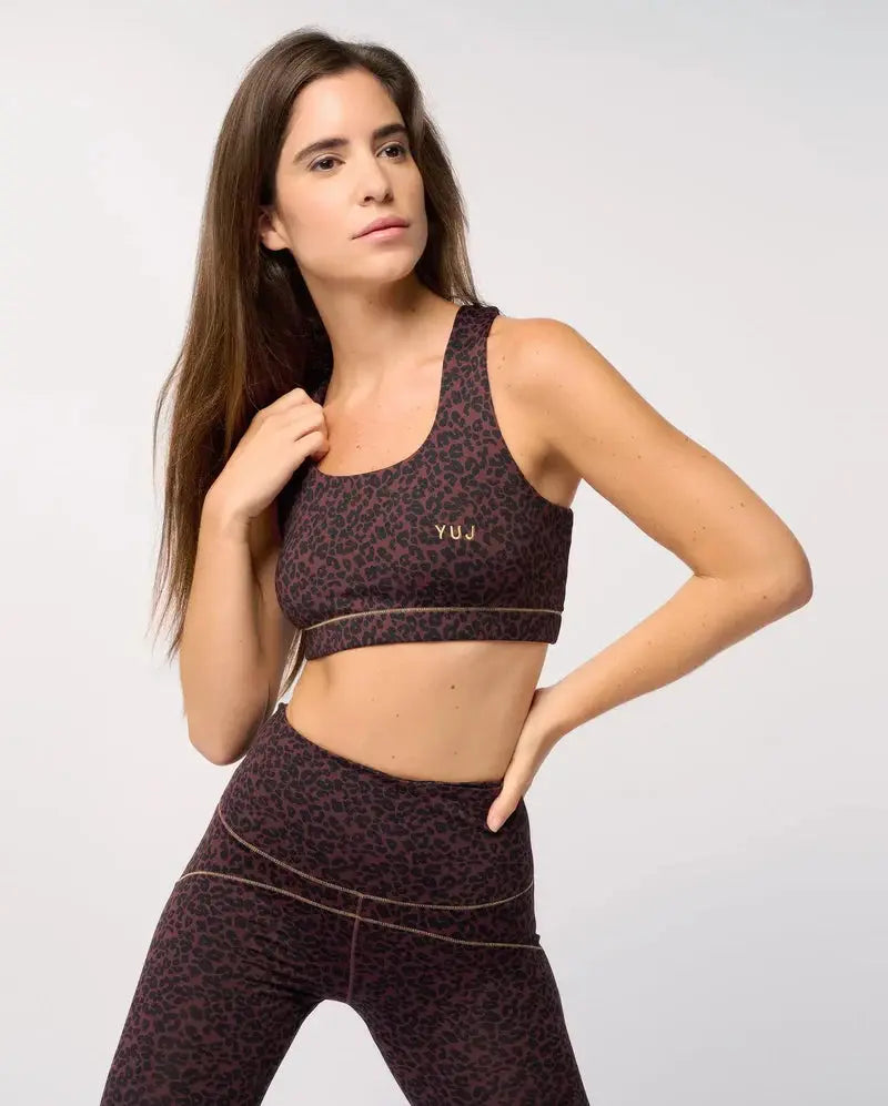 Brassière de yoga LUNA brown léopard - YOGA SPIRIT