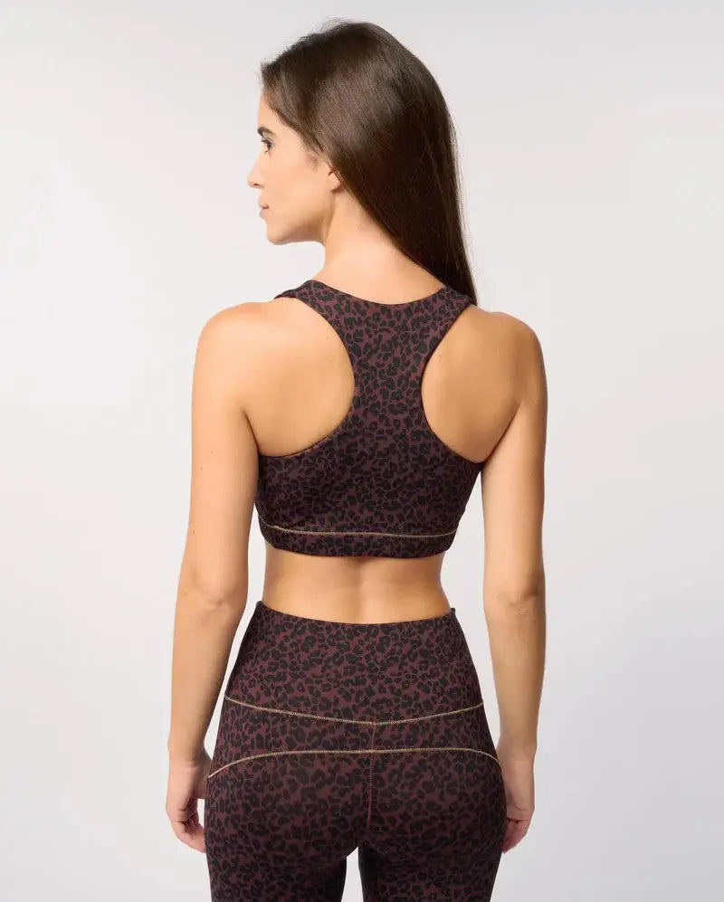 Brassière de yoga LUNA brown léopard - YOGA SPIRIT