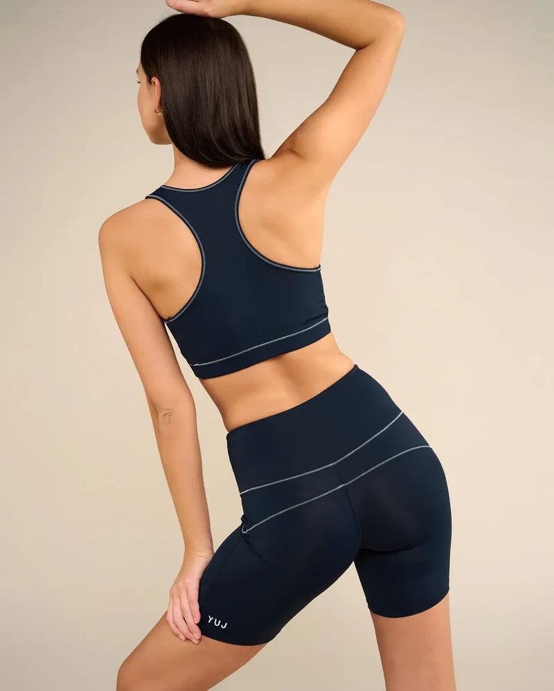 Brassière de yoga SWAN bleu marine - YOGA SPIRIT