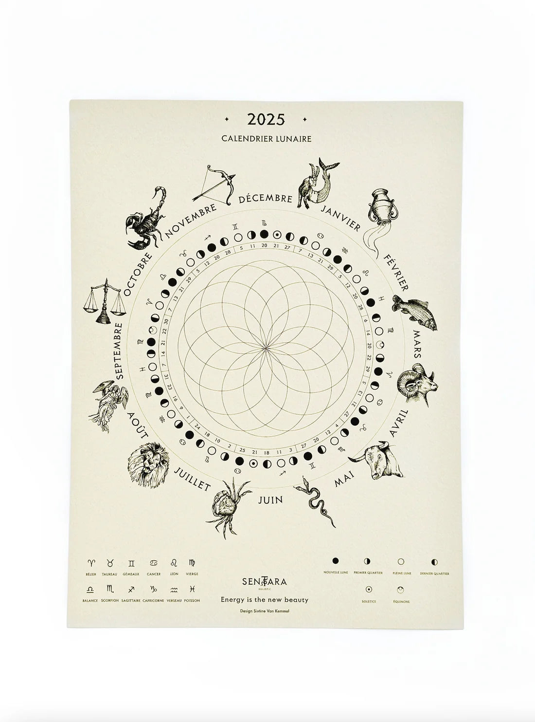 Calendrier lunaire MOON 2025 Sentara