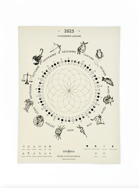 Calendrier lunaire MOON 2025 Sentara