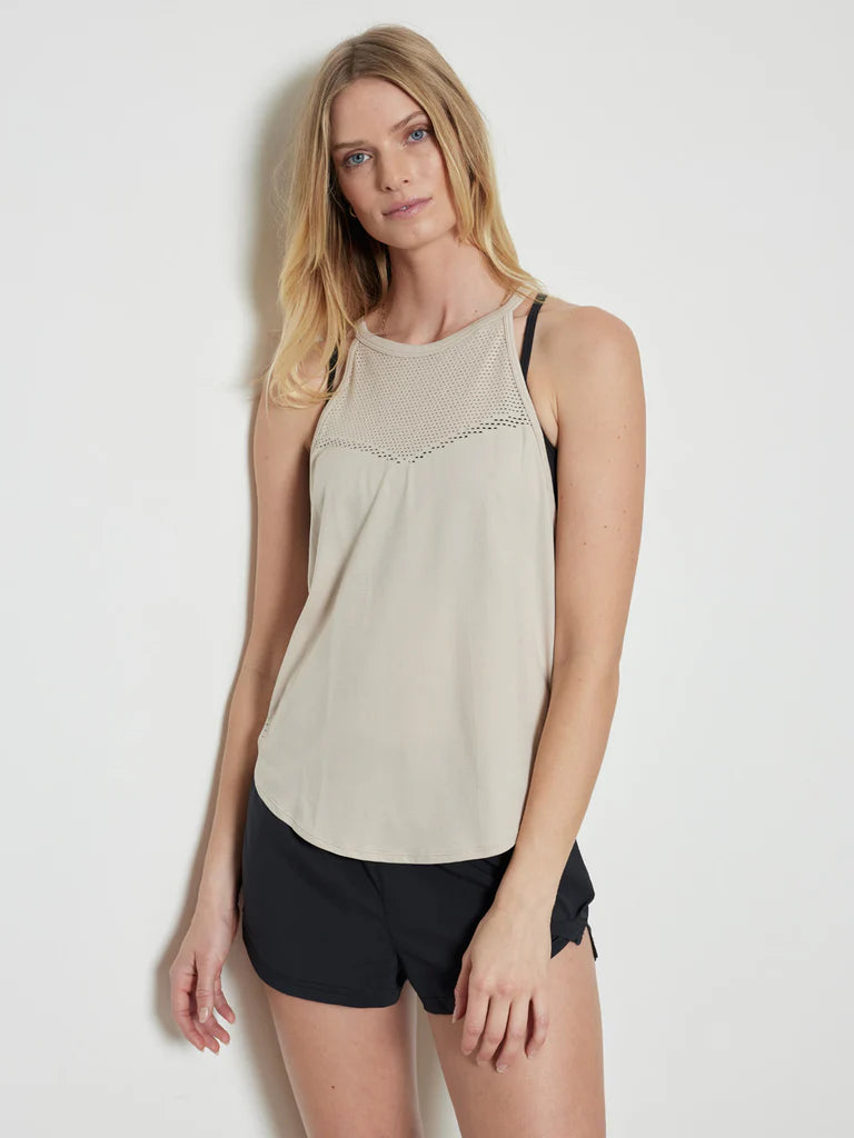 Débardeur MONTEREY taupe – maille légère et encolure haute