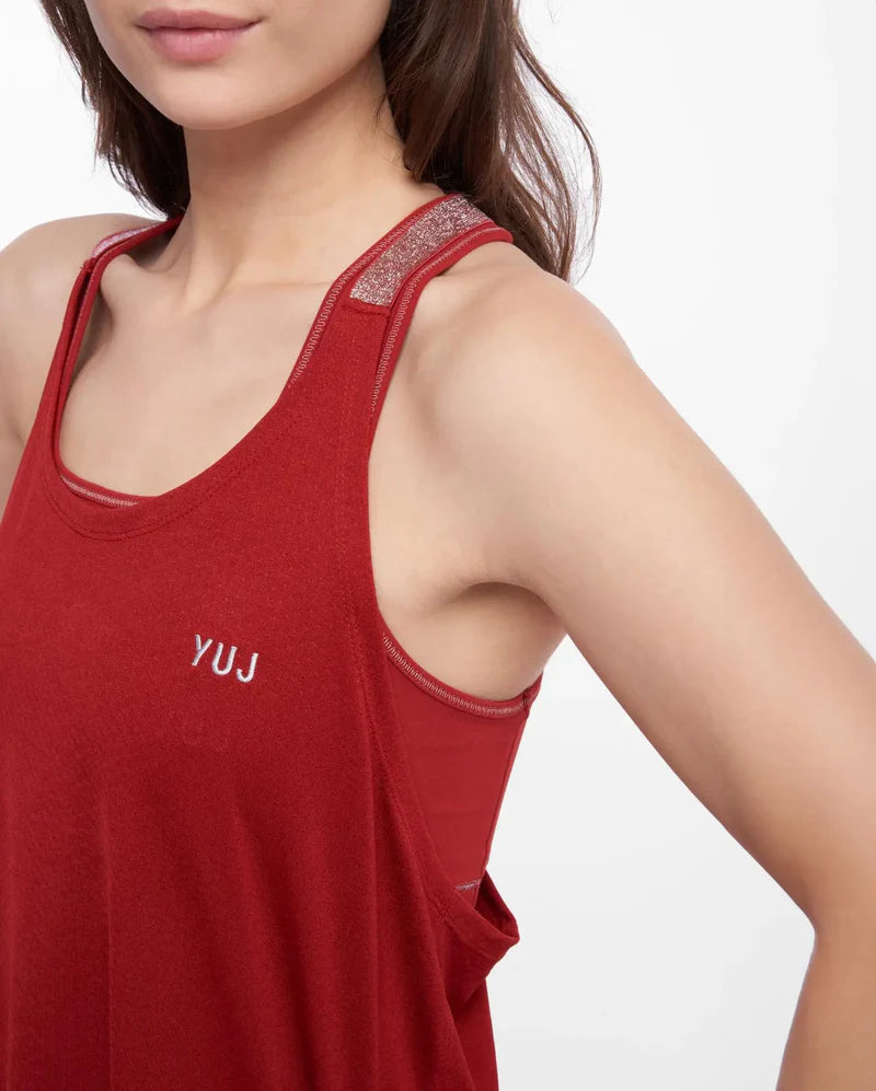 Débardeur LOU rouge et argenté Yuj