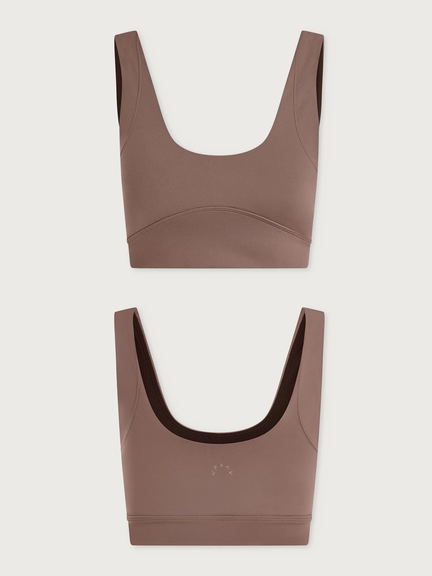 Brassière de yoga GAÏA taupe – douceur et maintien naturel