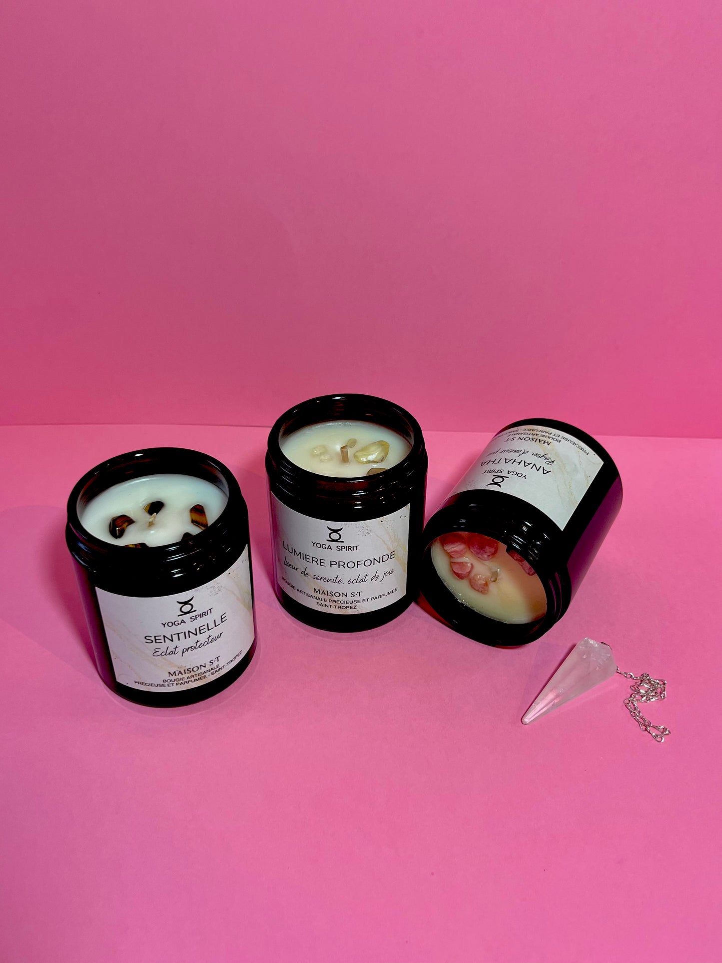 Bougie ANAHATA - Rhodochrosite - YOGA SPIRIT