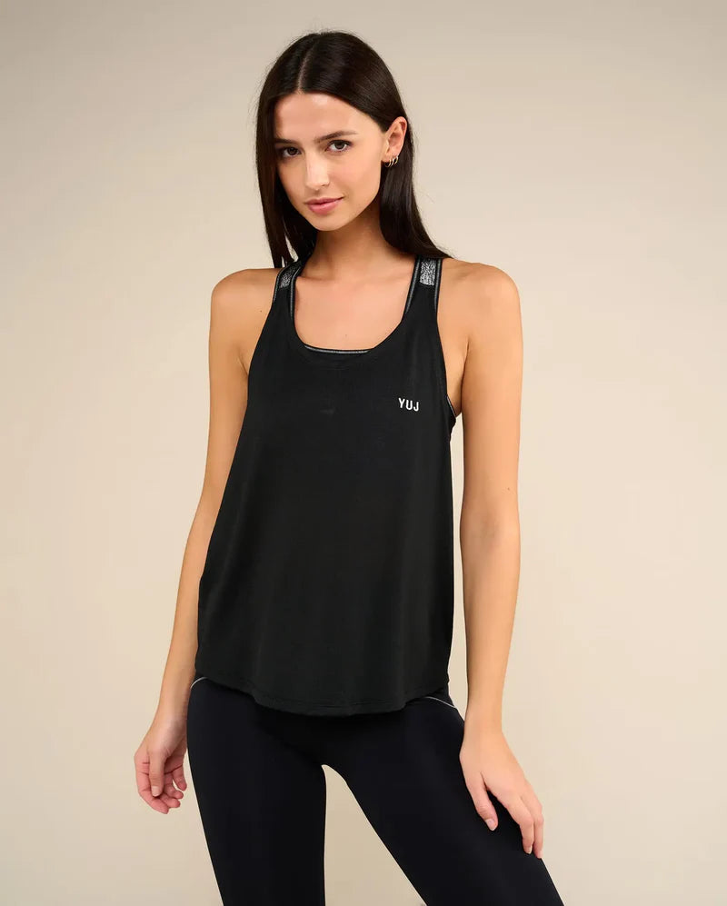 Débardeur LOU noir et argenté Yuj