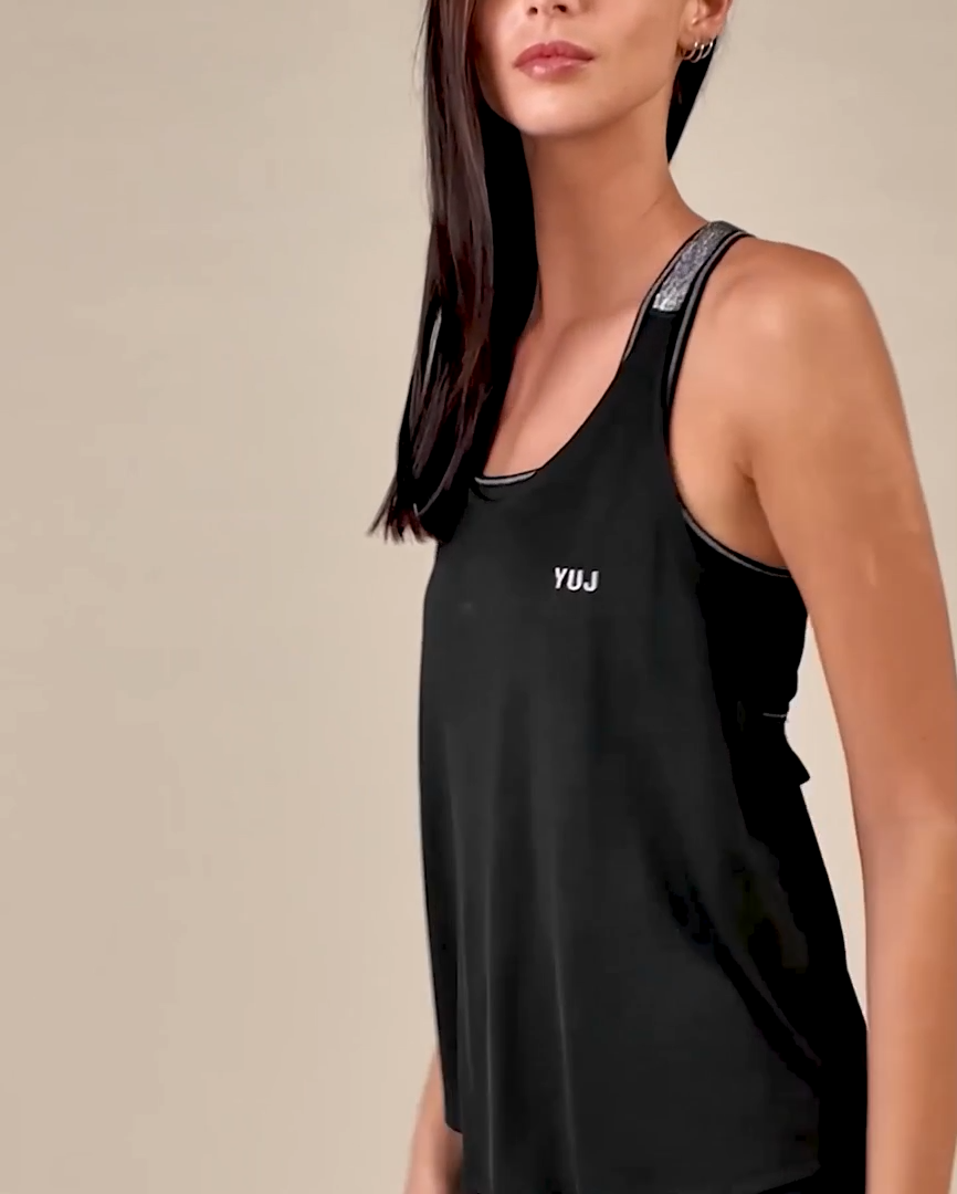 Débardeur LOU noir et argenté Yuj