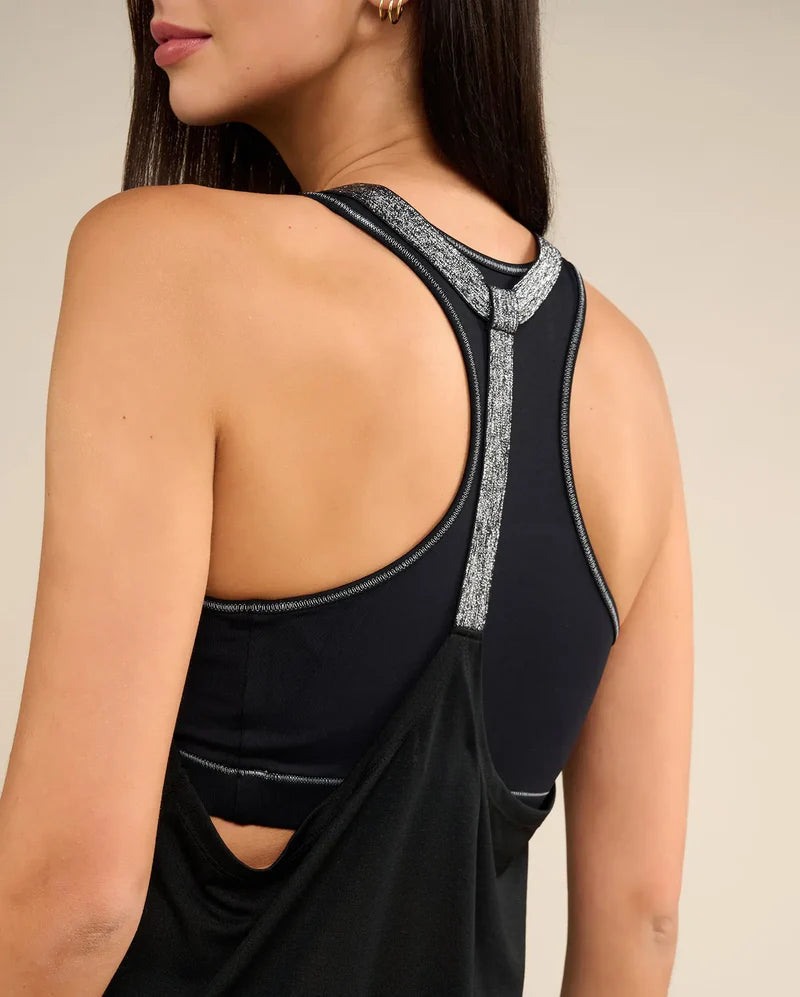 Débardeur LOU noir et argenté Yuj