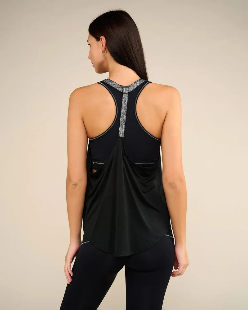 Débardeur LOU noir et argenté Yuj