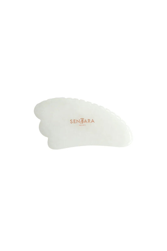 Gua Sha AWAKEN corne à dents en jade blanc Sentara