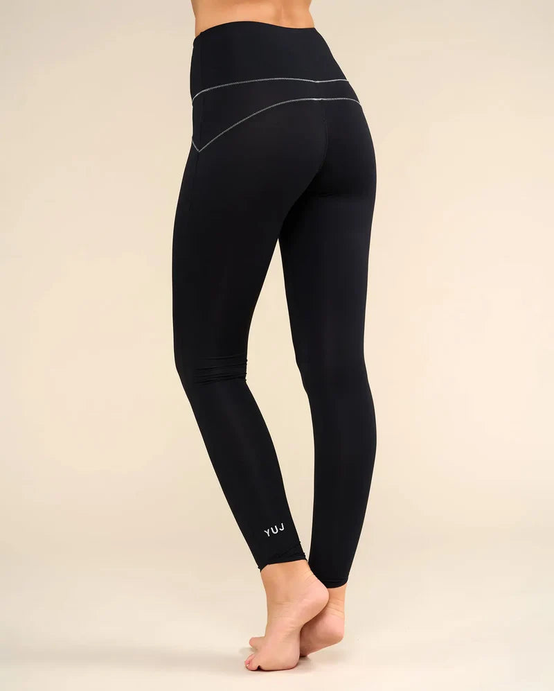Legging de yoga SWAN noir et argenté