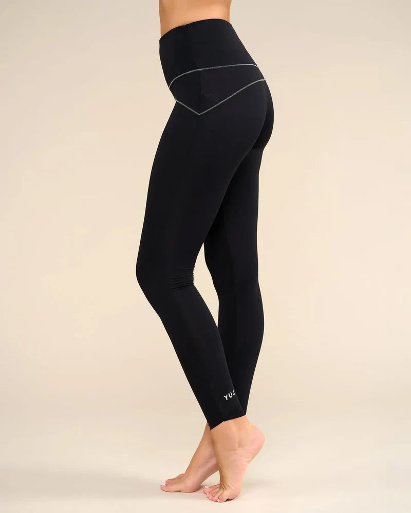 Legging de yoga SWAN noir et argenté