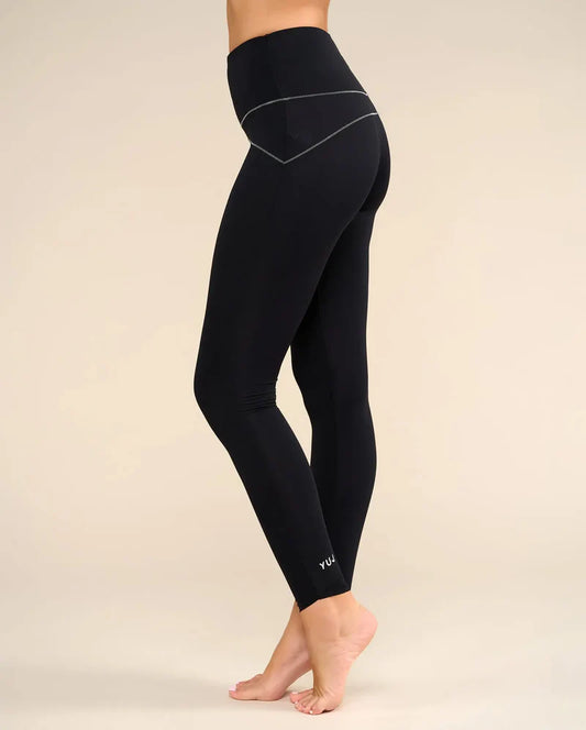 Legging de yoga SWAN noir et argenté
