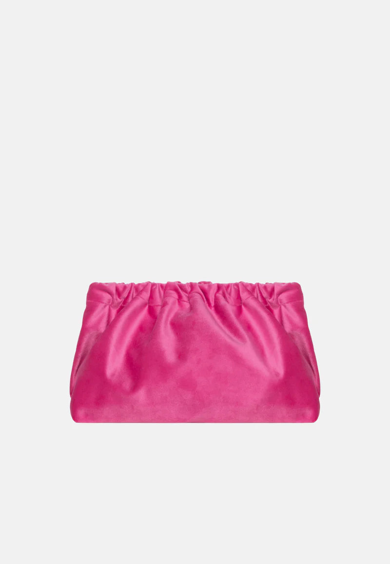 Pochette en velours "Always Love fuchsia"