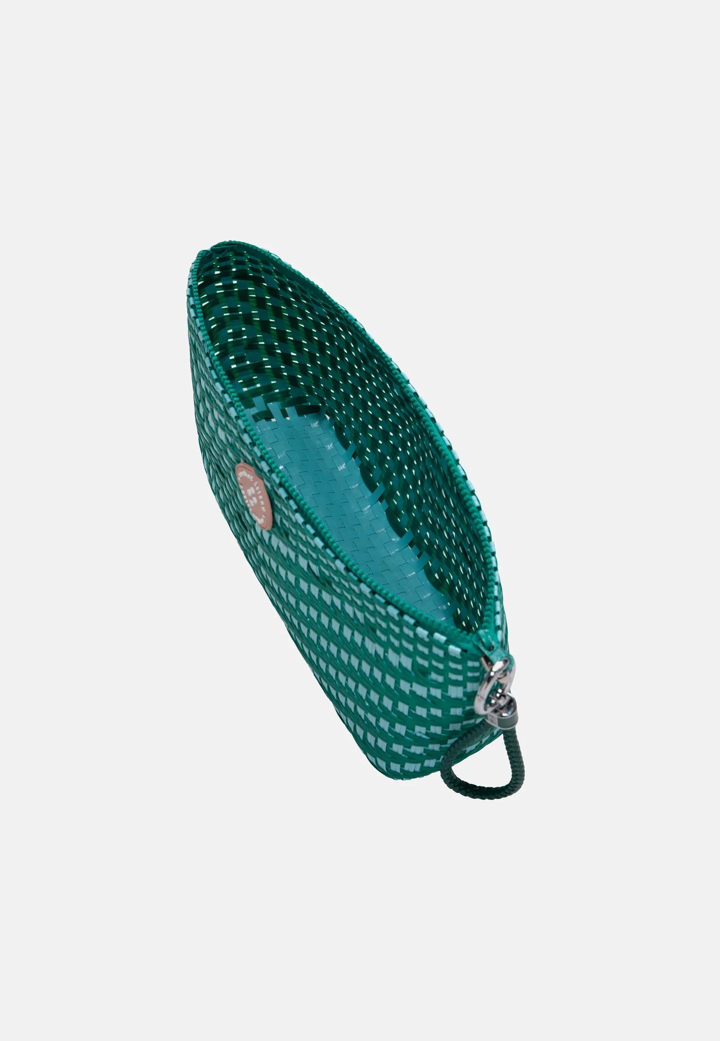 Trousse tressée WOVEN vert bleu
