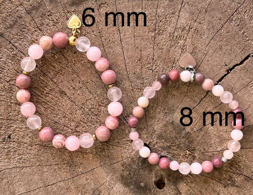 Bracelet chakra COEUR 8mm Pierre de lune
