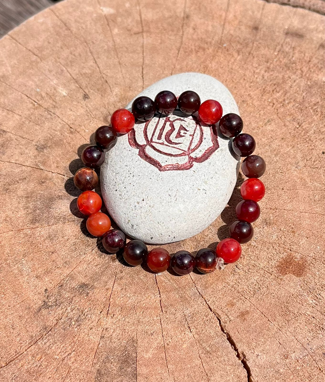 Bracelet chakra RACINE 8mm Pierre de lune