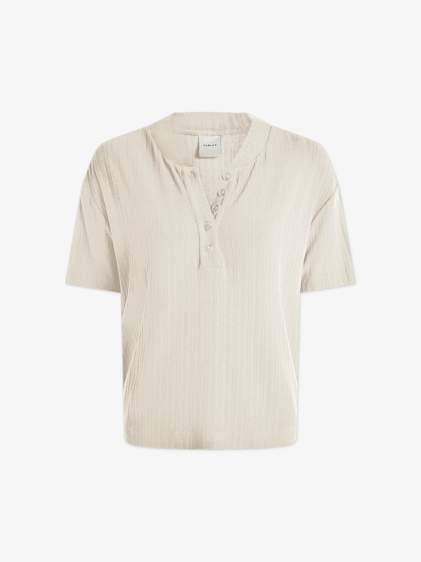 T-shirt ZENITH ivoire – maille côtelée et confort décontracté