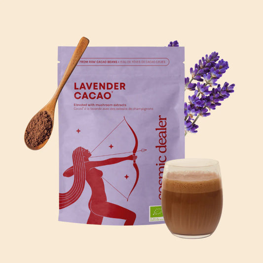 Cacao lavande en poudre avec des extraits de champignions