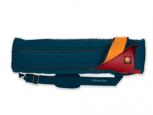 Sac tapis de yoga bleu 100% Coton Bio _ 72cm x 18cm