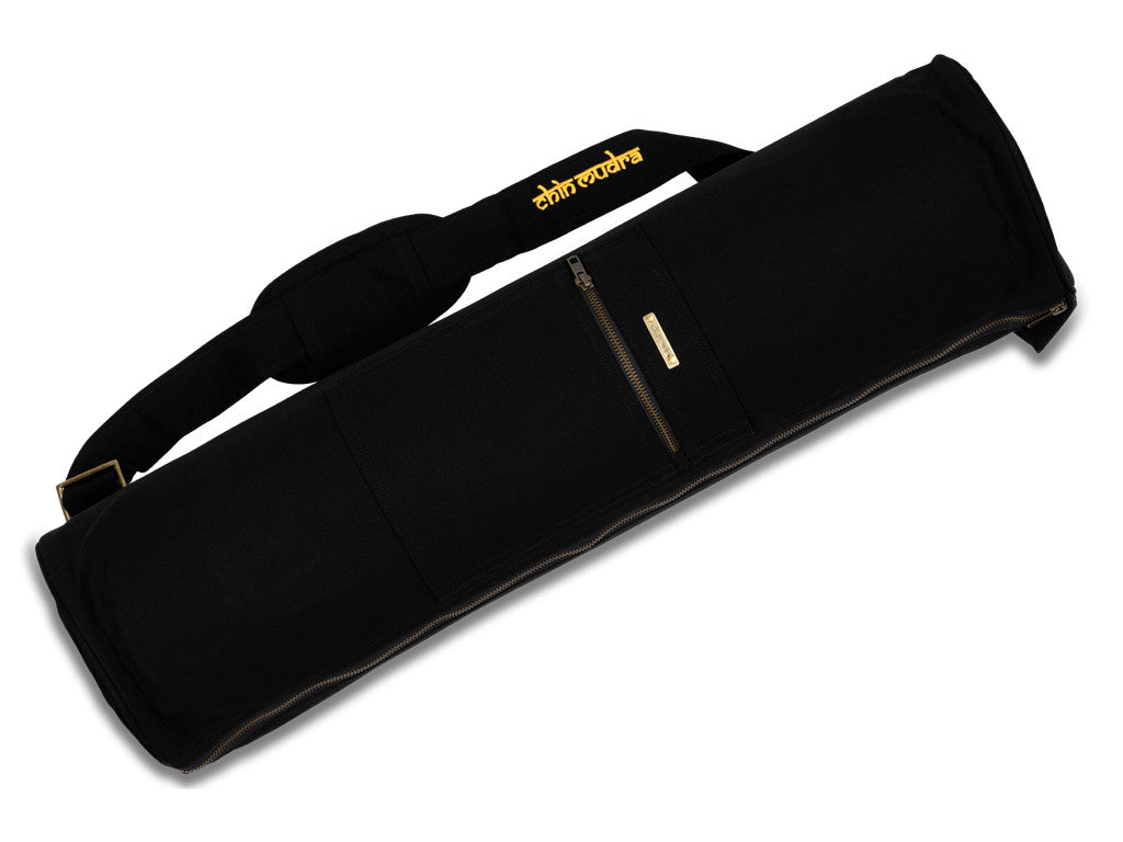 Sac tapis de yoga noir 100% Coton Bio _ 72cm x 18cm