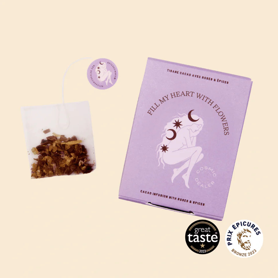 Infusion cérémoniale Cacao & double Rose - Fill my heart with flowers