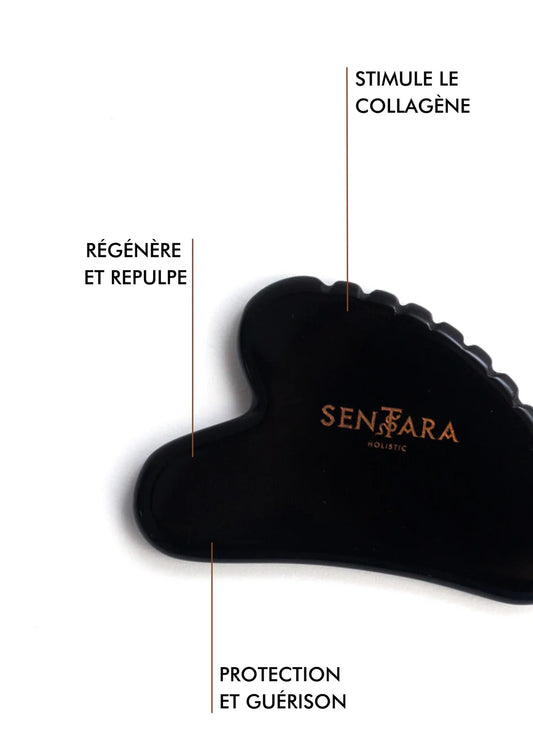 Gua Sha AWAKEN en obsidienne noire