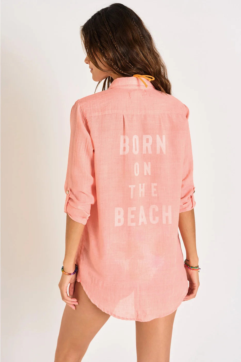 Tunique chemise ESSENCE - Born on the beach corail