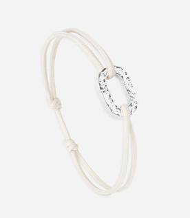 Maillon Plat 16mm _ Plaqué Argent Martelé