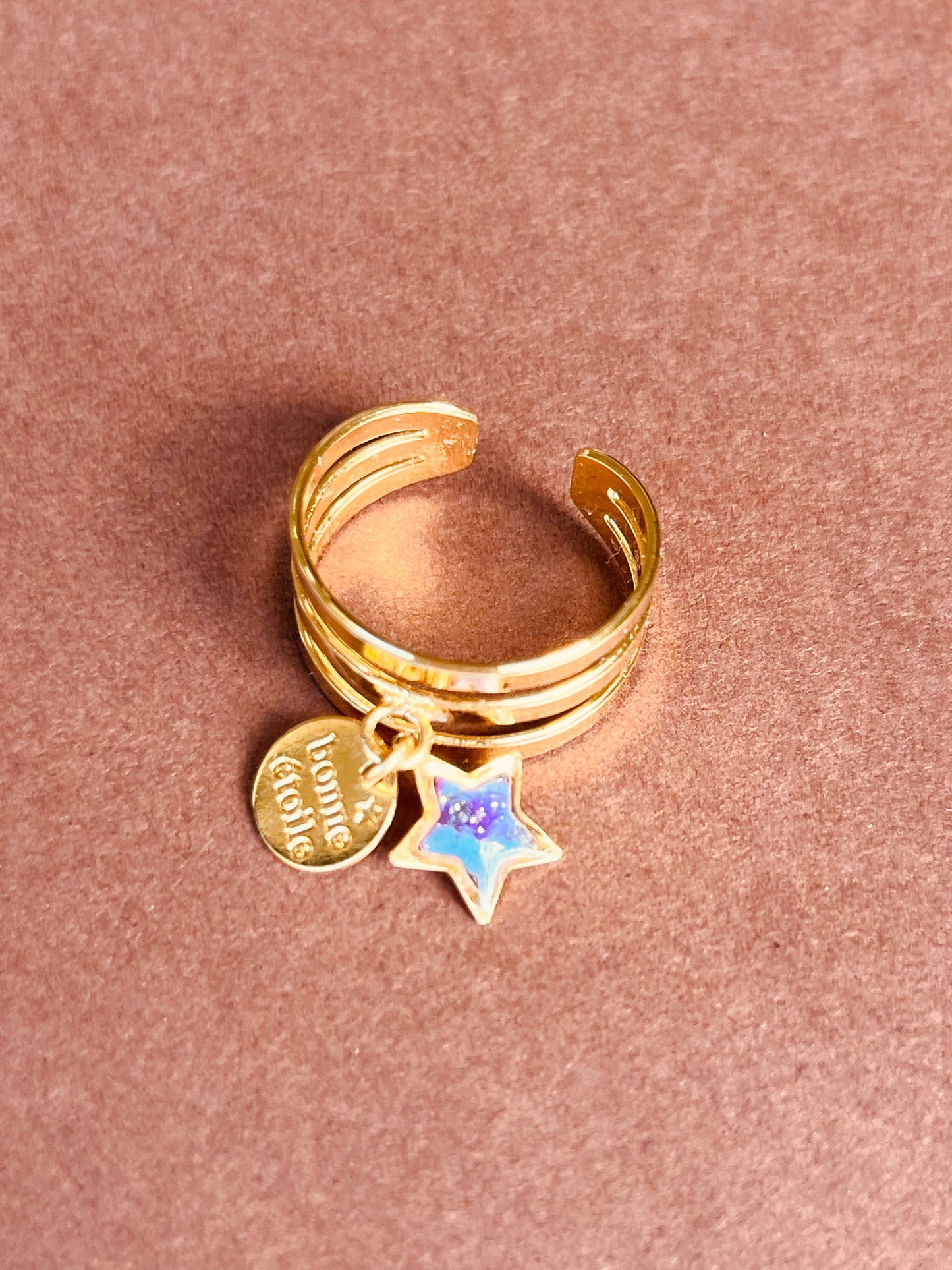 24 carat gold plated GOOD STAR ring