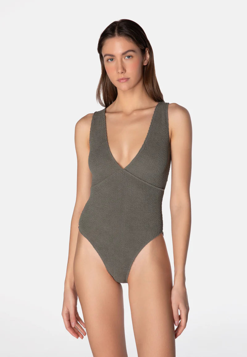 Maillot une pièce ARIEL Charcoal – taille unique et élégance naturelle