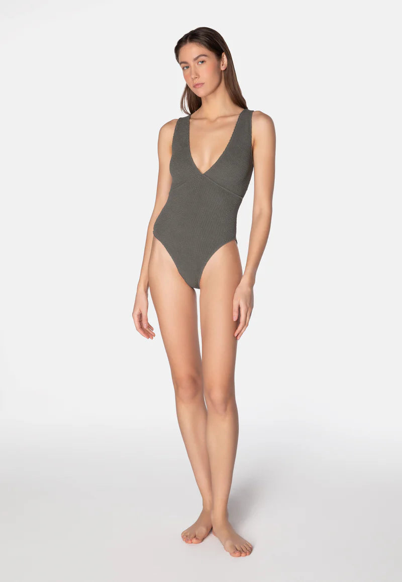 Maillot une pièce ARIEL Charcoal – taille unique et élégance naturelle