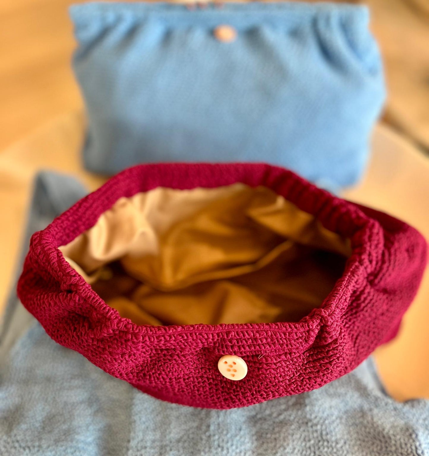 Crinkle Plum Pouch - Waterproof Interior