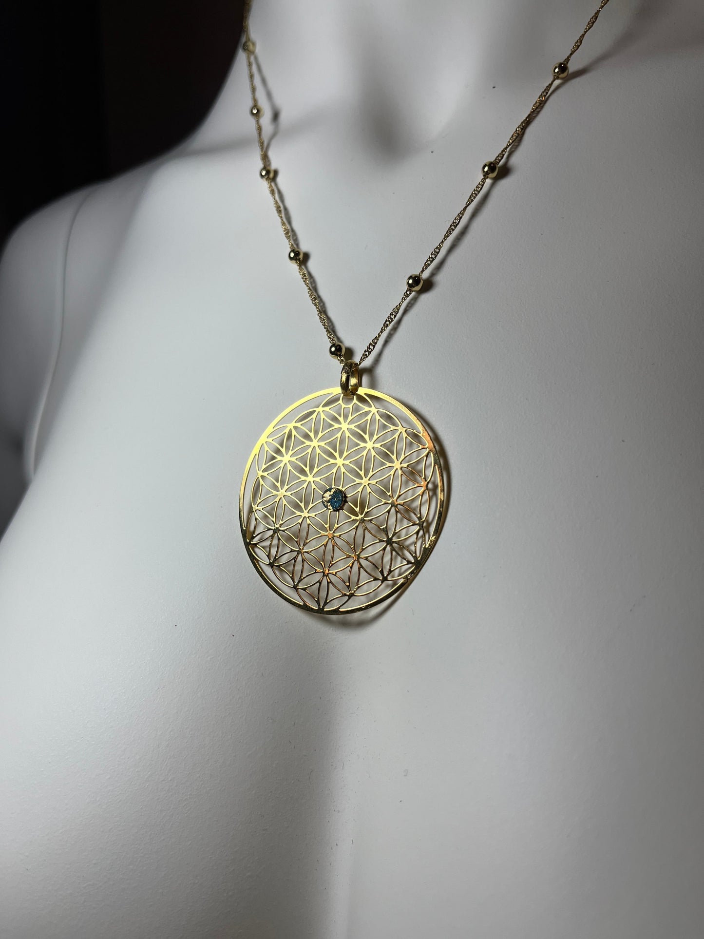 #028 LONG FLOWER OF LIFE NECKLACE